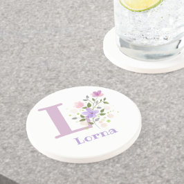 Initial Plus Namn & Blommor Design Underlägg