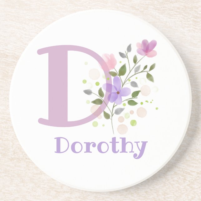 Initial Plus Namn & Blommor Design Underlägg (Framsidan)