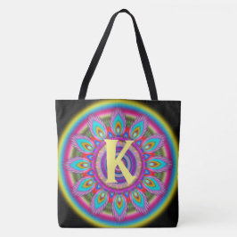 Initial psychedelic stor totoSVART 2 för Tygkasse