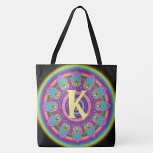 Initial psychedelic stor totoSVART 2 för Tygkasse
