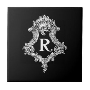 Initial r-Monogram Kakelplatta