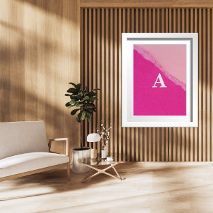 Initial Rosa i Brev Monogram Modern Stylist Poster