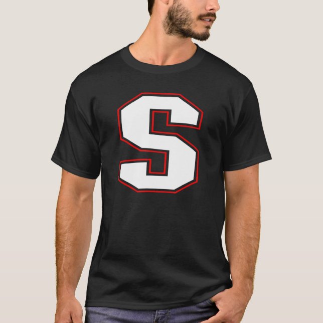 Initial S Monogram S Letter S Capital Alphabet T Shirt (Framsida)