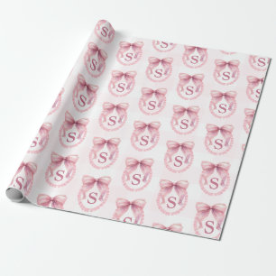 Initial Söt Rosa Slöja Coquette Anpassad Presentpapper