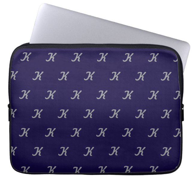Initial surfplattafodral (Navy Blue & Silver) Laptop Fodral (Framsidan)