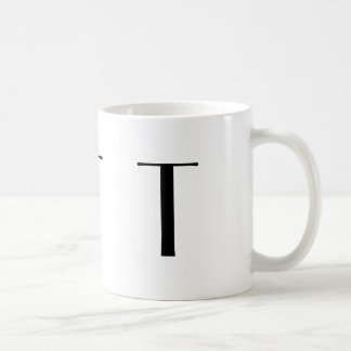 Initial T svart för Monogram & modern kaffemugg
