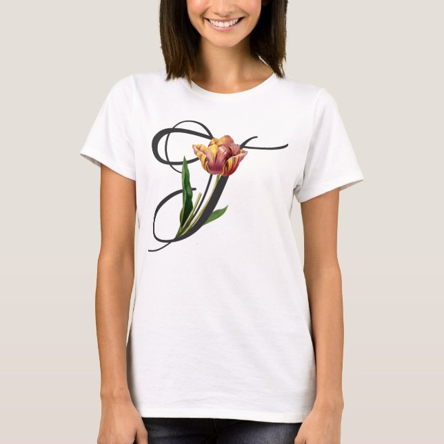 Initial T, Vintage Tulips T-Shirt (Framsida)