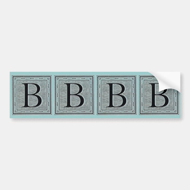 Initial träkloss för träsnitt för kvarterbrev "B" Bildekal (Framsidan)