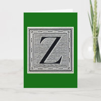 Initial träkloss för träsnitt för kvarterbrev "Z"