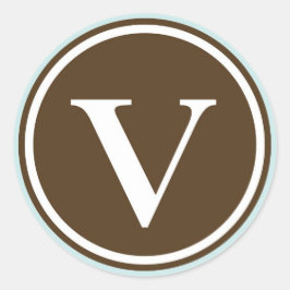 Initial V monogramcirkel brev sälparti gynnar Runt Klistermärke