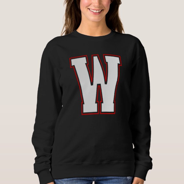 Initial W Monogram W Bokstav W Versal Alfabet T Shirt (Framsida)