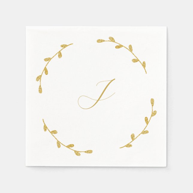 Initial Wedding Reception Napkins Pappersservett (Framsidan)