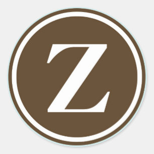 Initial Z-monogramcirkulation i sälparti brev Runt Klistermärke