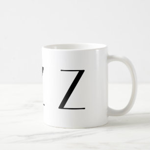 Initial Z svart för Monogram & modern kaffemugg