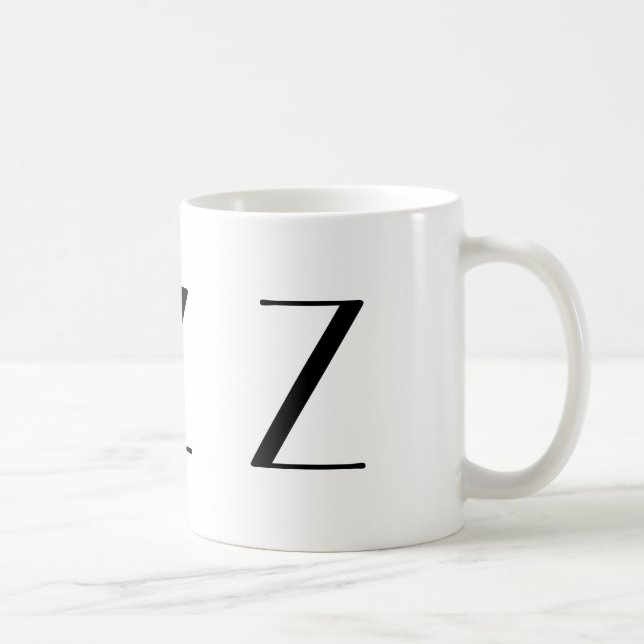 Initial Z svart för Monogram & modern kaffemugg (Höger)