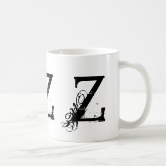Initial Z svart för Monogram & mugg för