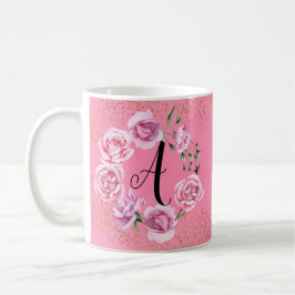 Initiala flott rosa kvinnliga ro kaffemugg