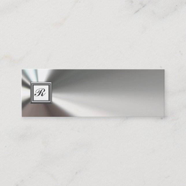 Initiala visitkortar för Monogramsilvermetall Mini Visitkort (Framsida)