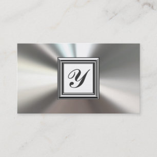 Initiala visitkortar för Monogramsilvermetall Visitkort
