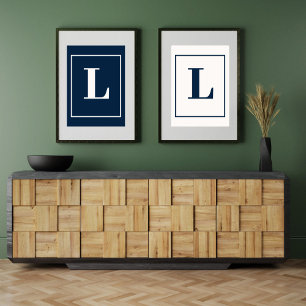 Initialbokstav Grått modernt minimalistiskt mono Poster