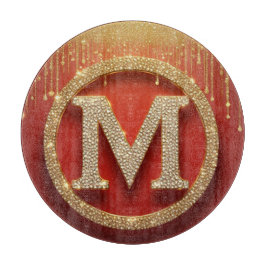 Initialbokstav M Guld Glitter Monogram