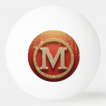 Initialbokstav M Guld Glitter Monogram