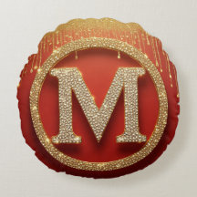 Initialbokstav M Guld Glitter Monogram