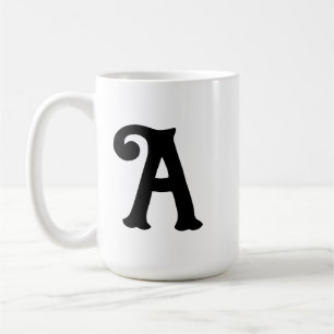Initialbokstav monogram anpassningsbar present kaffemugg