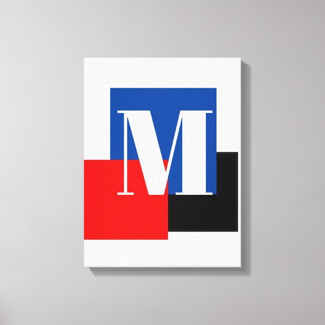 Initialbokstav Monogram Modern Stilfull Canvastryck (Framsida)