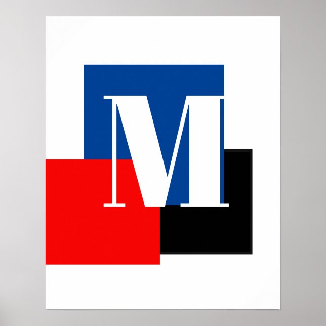 Initialbokstav Monogram Modern Stilren Poster (Framsidan)