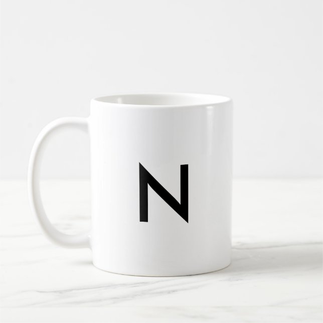 Initialbokstav Monogram Modern Stilren Trendig Des Kaffemugg (Vänster)