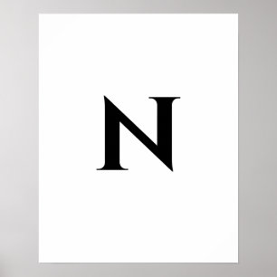 Initialbokstav Monogram Modern Trendig Design Poster