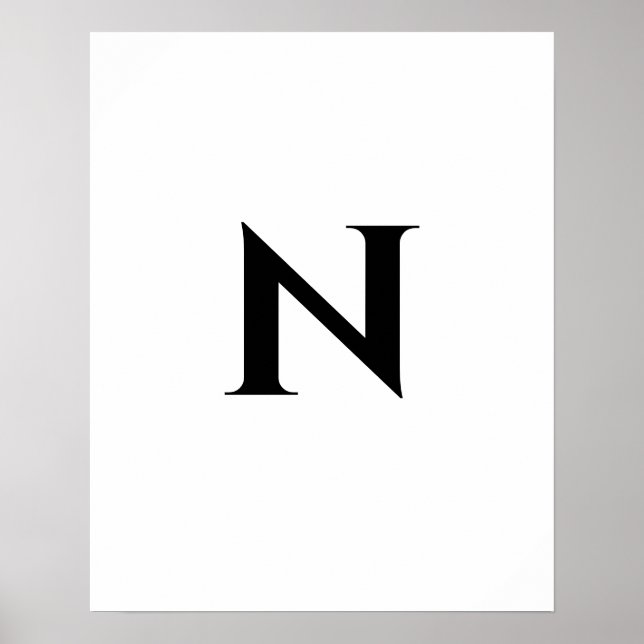 Initialbokstav Monogram Modern Trendig Design Poster (Framsidan)