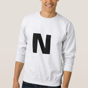 Initialbokstav Monogram Modern Trendig Personlig Lång Ärmad Tröja