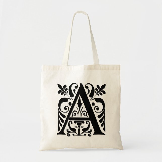 Initialbokstav Monogram - pappersklippt stil Tygkasse (Framsidan)