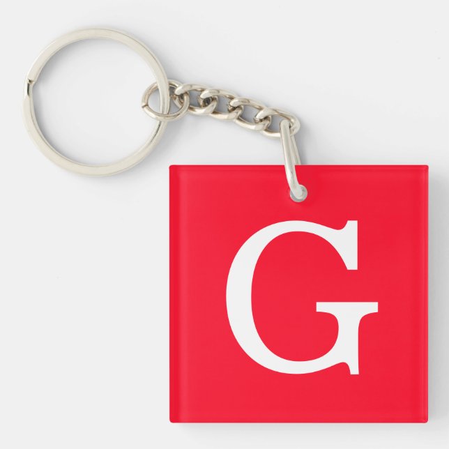 Initialbokstav Monogram Röd Vit Enkel Enkel (Framsidan)