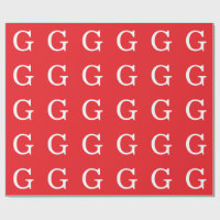 Initialbokstav Monogram Röd Vit Enkel Enkel