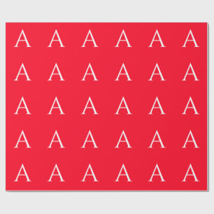 Initialbokstav Monogram Röd Vit Enkel Enkel Presentpapper