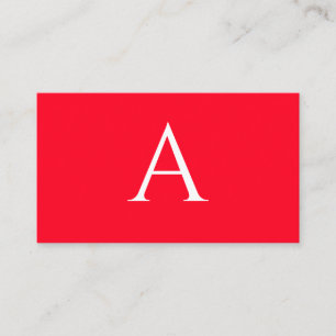 Initialbokstav Monogram Röd Vit Enkel Enkel Tilläggskort