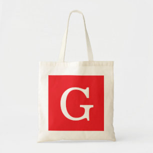 Initialbokstav Monogram Röd Vit Enkel Enkel Tygkasse
