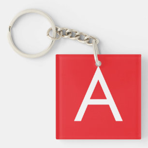 Initialbokstav Monogram Röd Vit Enkel Modern
