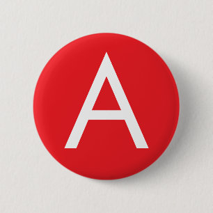Initialbokstav Monogram Röd Vit Enkel Modern Knapp
