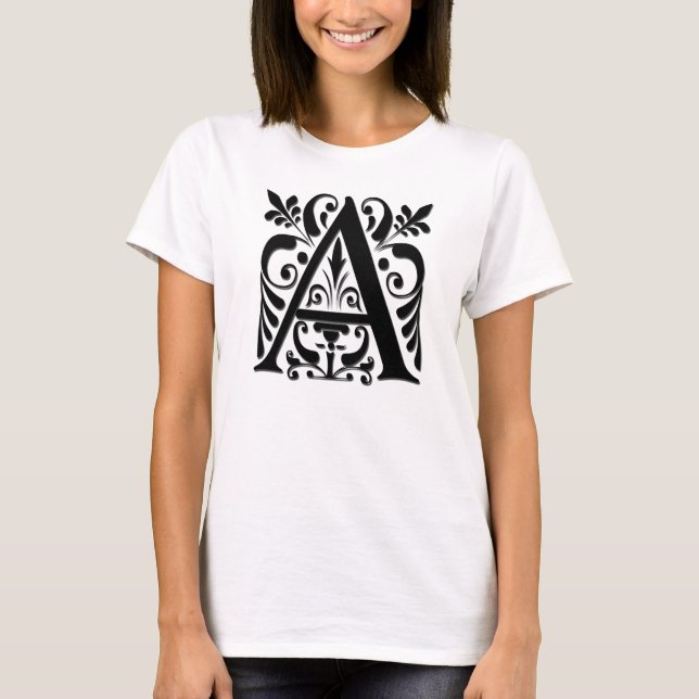 Initialbokstav Monogram - utskuren pappersstil Tee Shirt (Framsida)