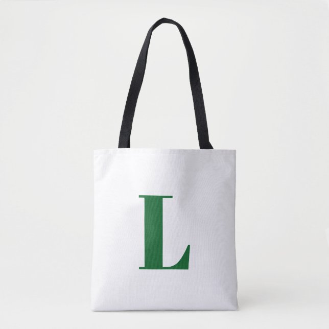 Initialbokstav | Navy Monogram Modern Stilren Cool Tygkasse (Framsida)