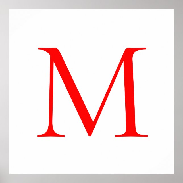 Initialbokstav röd vit monogram professionell poster (Framsidan)