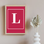 Initialbokstav | Rosa modern monogramstil Poster<br><div class="desc">Stilfull inledande bokstavsmonogramaffisch för tryck. Modern minimalistisk i grått på rosa typografi. Den perfekta individuella presenten eller accessoaren med ett individuellt tillvägagångssätt!</div>