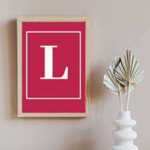 Initialbokstav | Rosa modern monogramstil