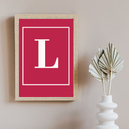 Initialbokstav | Rosa modern monogramstil Poster