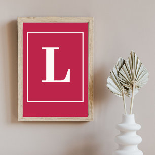 Initialbokstav   Rosa modern monogramstil Poster