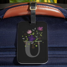 Initialbokstav U Plus Resedesign Bagage Tag